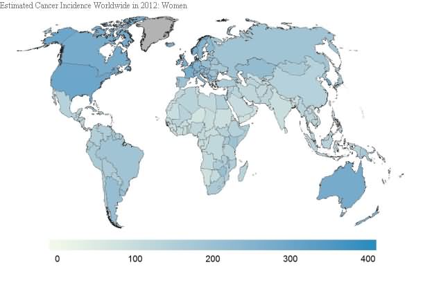Estimated Cancer Incidence Worldwide in 2012: Women 
